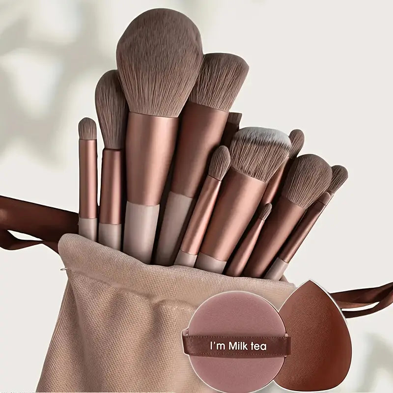 Makeup Brush Set + 2pcs Makeup Sponges MUVAYA