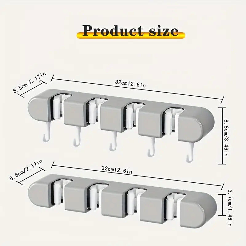 No-Drill Wall-Mounted Mop and Broom Organizer MUVAYA