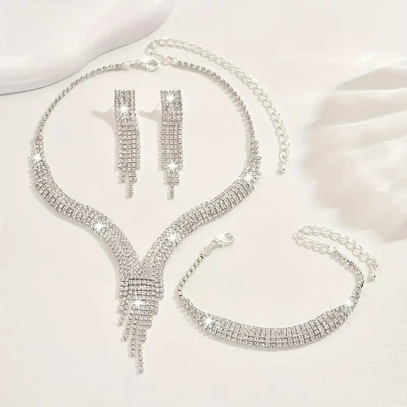 Exquisite Sparkling Necklace and Earring Set MUVAYA