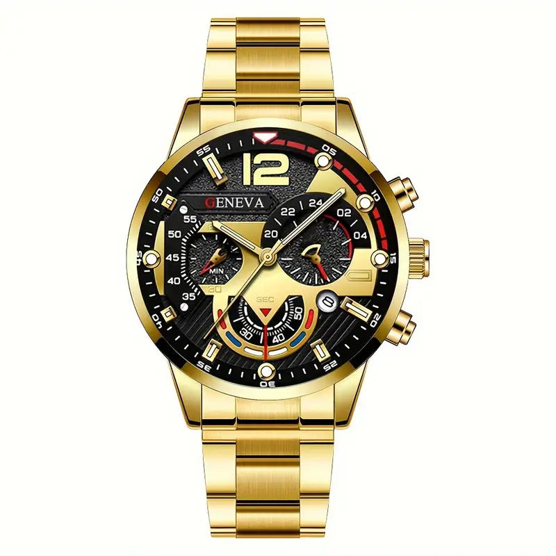 2pcs Stylish Round Quartz Watch and Bracelet Set for Women MUVAYA