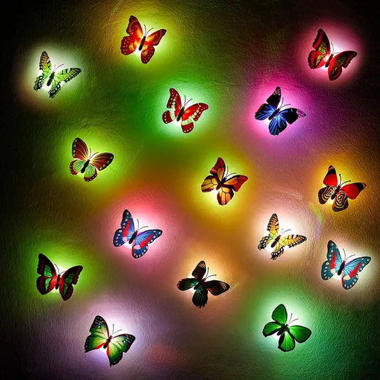 12pcs LED Butterfly Wall Stickers Multicolor 3D Color Changing Light MUVAYA