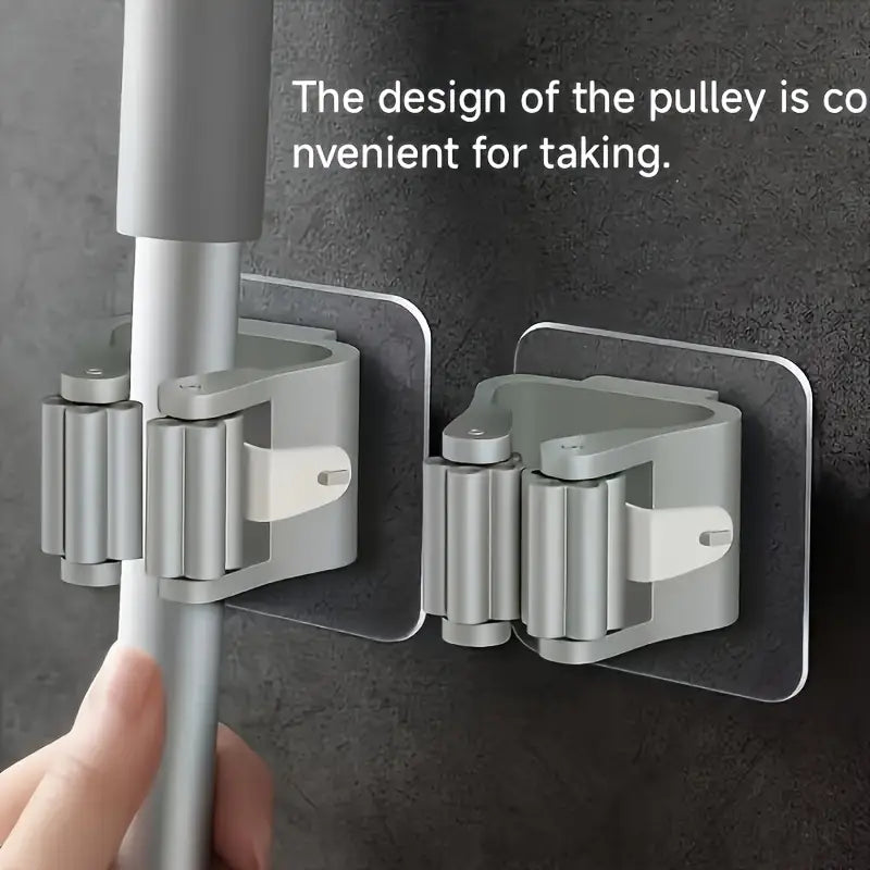 6pcs Wall-Mounted Mop and Broom Rack MUVAYA