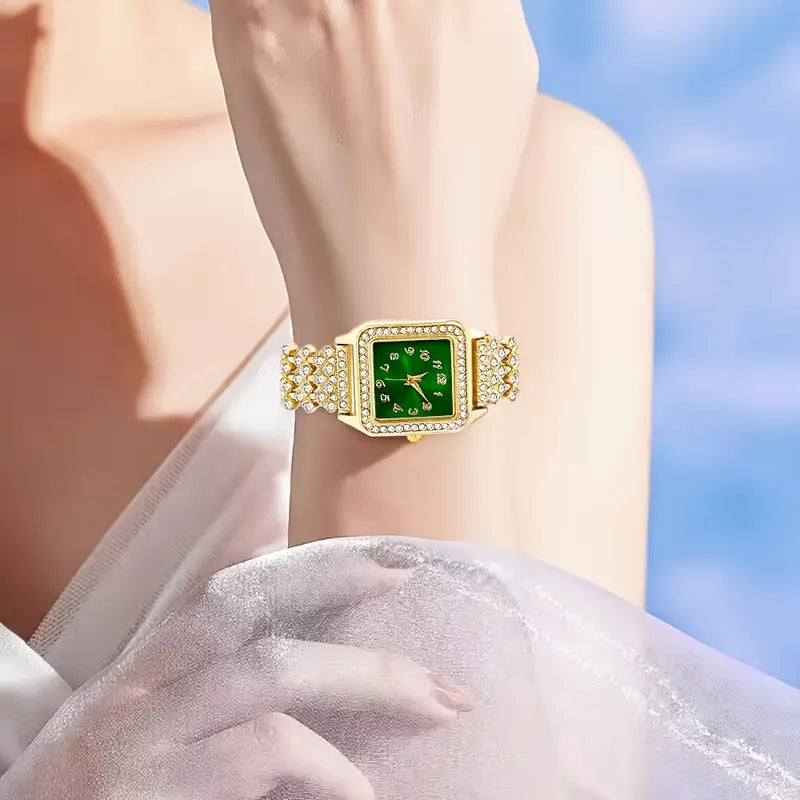 5pcs Luxe Women’s Quartz Watch and Jewelry Set MUVAYA