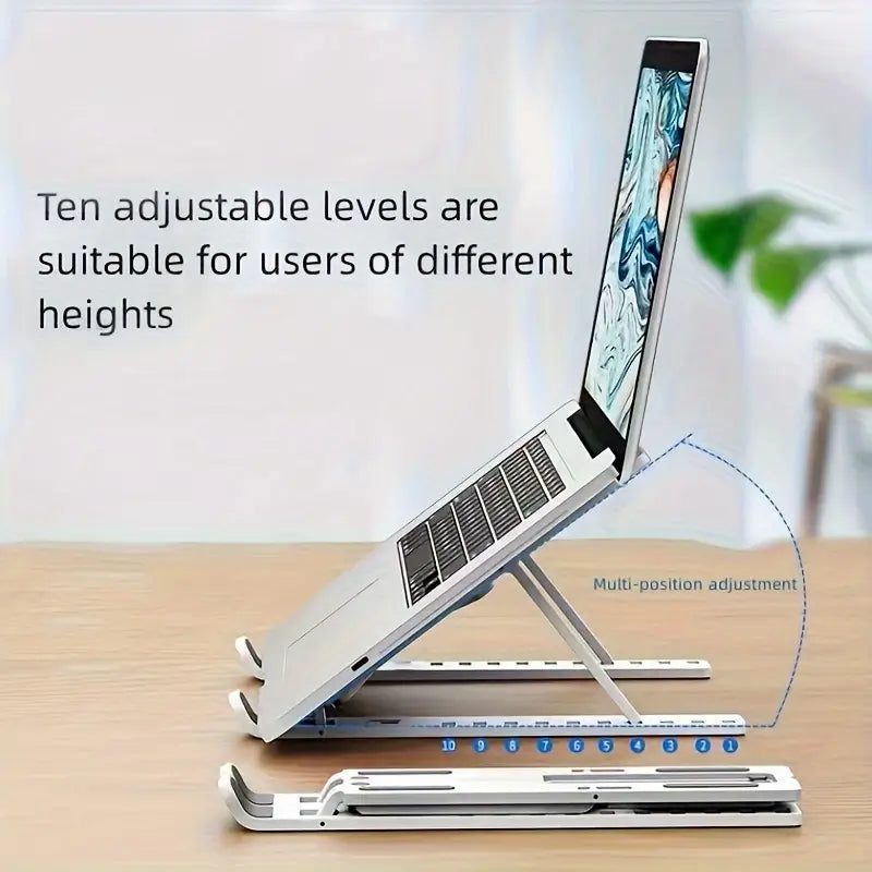 Adjustable Height Laptop Stand – Portable Foldable Cooling Base for Desk MUVAYA