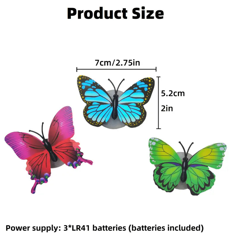 12pcs LED Butterfly Wall Stickers Multicolor 3D Color Changing Light MUVAYA