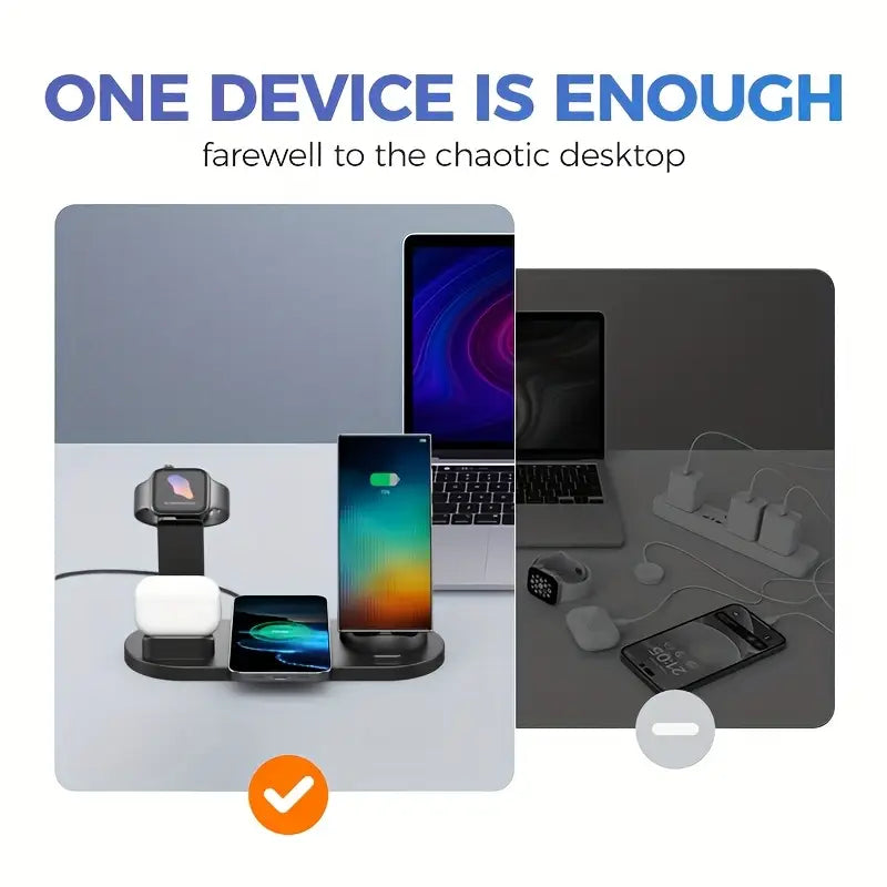 15W Fast Wireless Charging Station, Multi-Device Charger Stand MUVAYA