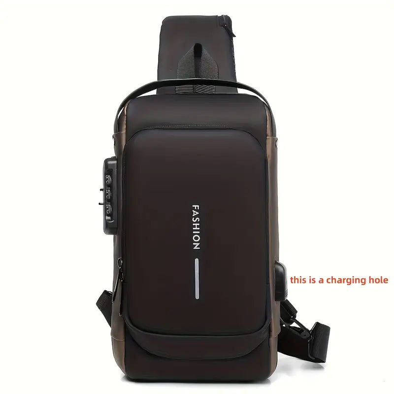 Men'S Anti-Theft Password Lock Chest Bag MUVAYA