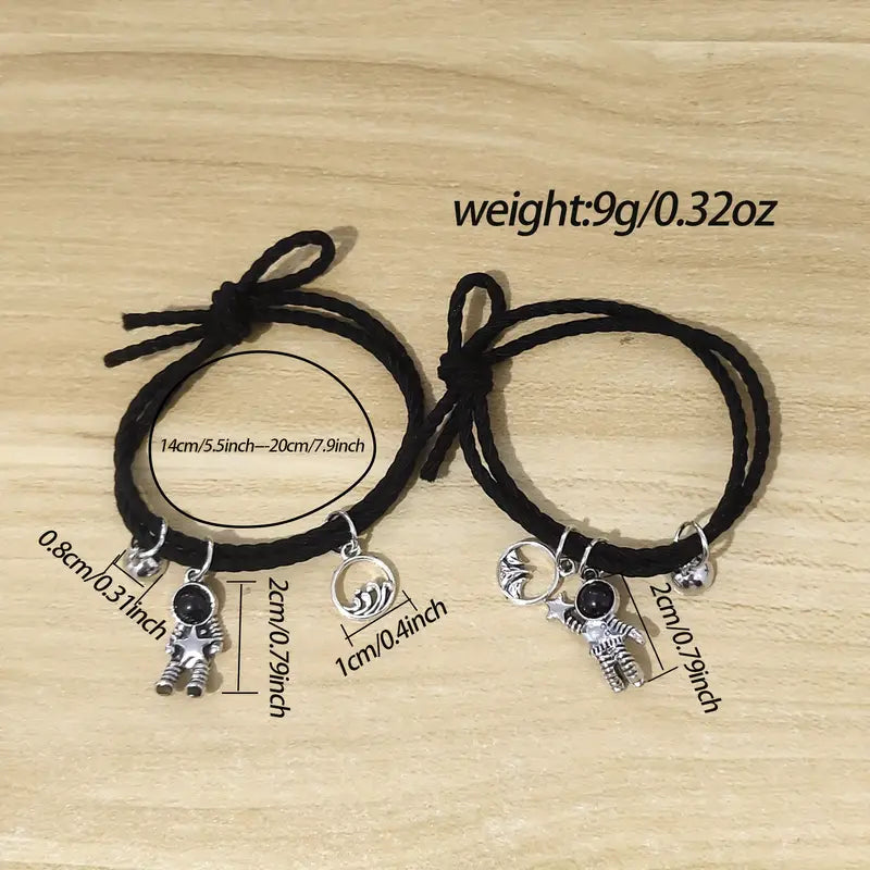 4PCS Wristwatch and Astronaut Magnetic Pendant Bracelet Set for Boys and Girls MUVAYA