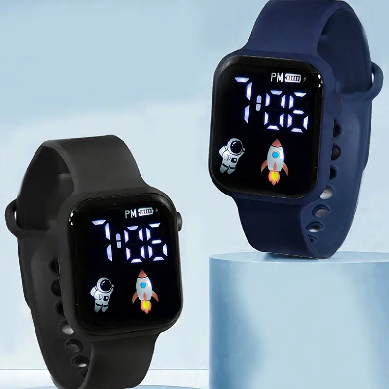 4PCS Wristwatch and Astronaut Magnetic Pendant Bracelet Set for Boys and Girls MUVAYA