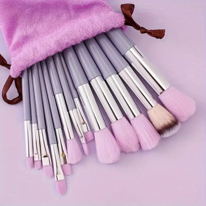17pcs Makeup Brush Set – Complete Kit with Puffs & Blender MUVAYA