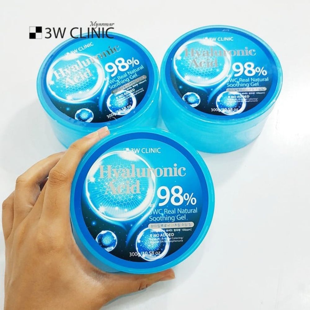 3W Clinic Face and Body Gel with Hyaluronic Acid and Collagen Soothing Gel - 300g 3W Clinic