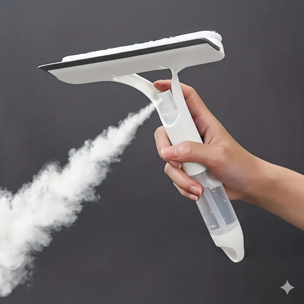 3-in-1 Mirror Scraper with Removable Microfiber Cloth MUVAYA