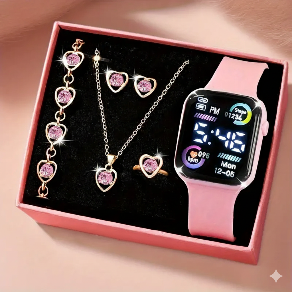 6pcs Women's & Teen Girls Elegant Smart Watch Set MUVAYA