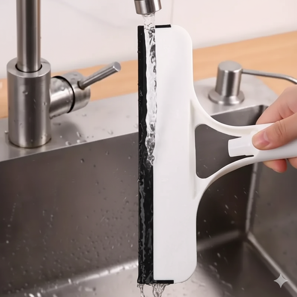 3-in-1 Mirror Scraper with Removable Microfiber Cloth MUVAYA