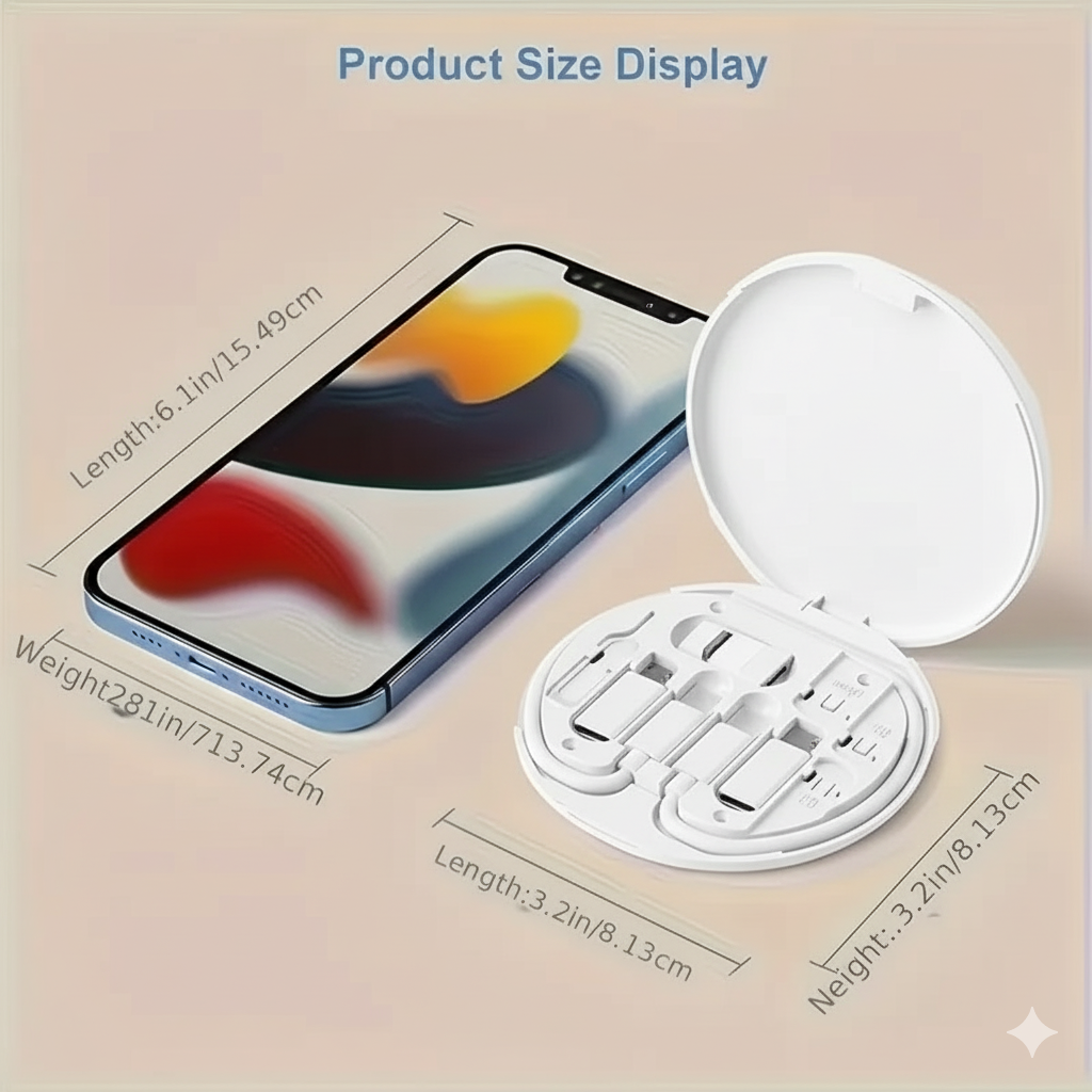 Multi USB Charging Adapter Cable Kit with USB-C, Micro USB, Type-C, and SIM Tools MUVAYA