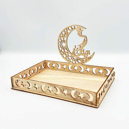 Eid Mubarak & Ramadan Kareem Wooden Serving Tray MUVAYA