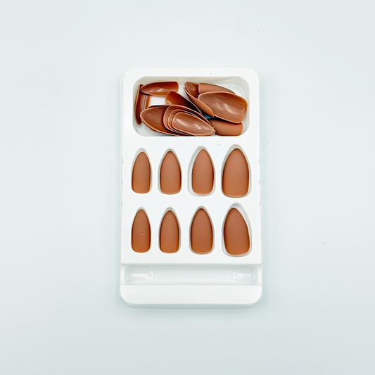 Magic Press on Nail Tips Brown MUVAYA