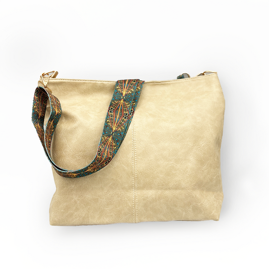 Women's Crossbody Bucket Bag - Beige MUVAYA