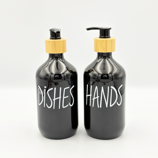 Plastic Squeeze Bottles for Soap and Shampoo - Black MUVAYA