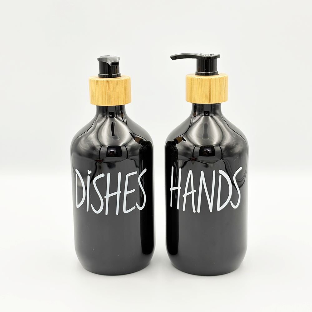 Plastic Squeeze Bottles for Soap and Shampoo - Black MUVAYA
