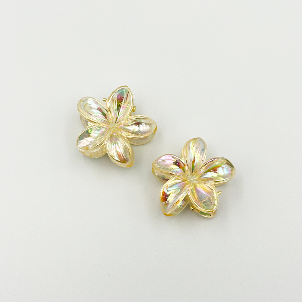 2pcs Boho Transparent Resin Flower Clips MUVAYA
