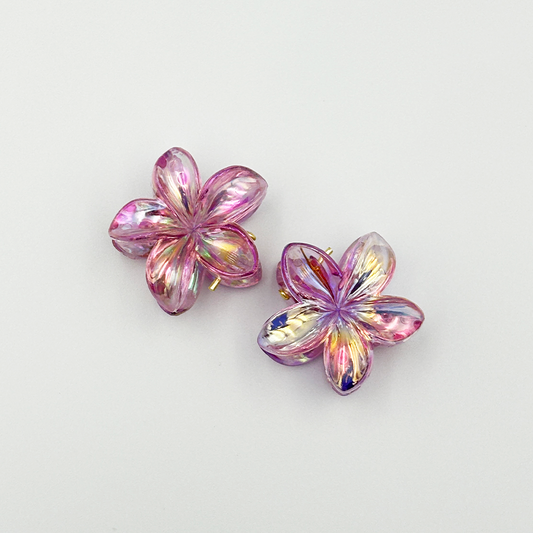 2pcs Boho Transparent Resin Flower Clips MUVAYA