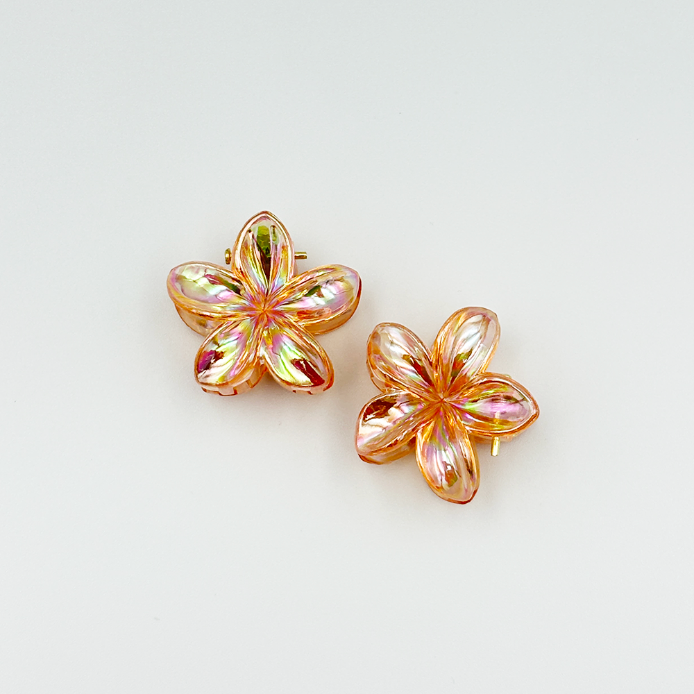 2pcs Boho Transparent Resin Flower Clips MUVAYA