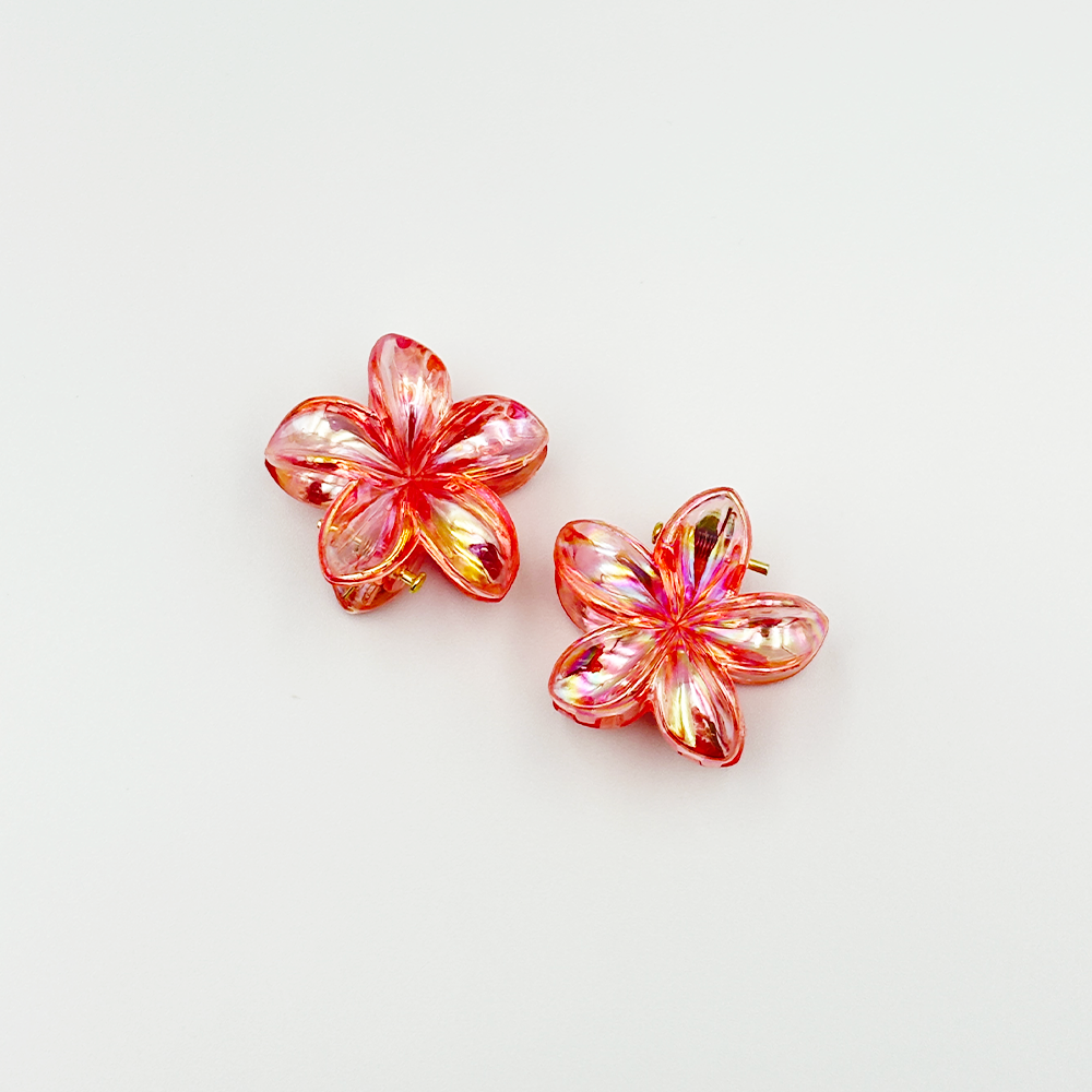 2pcs Boho Transparent Resin Flower Clips MUVAYA