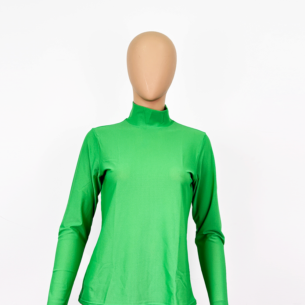 Lady´s High Neck LongSleeve All Mesh T-Shirt MUVAYA
