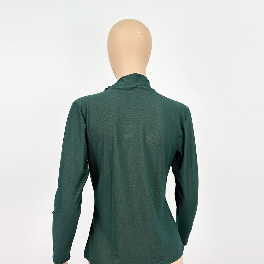 Lady´s High Neck LongSleeve All Mesh T-Shirt MUVAYA