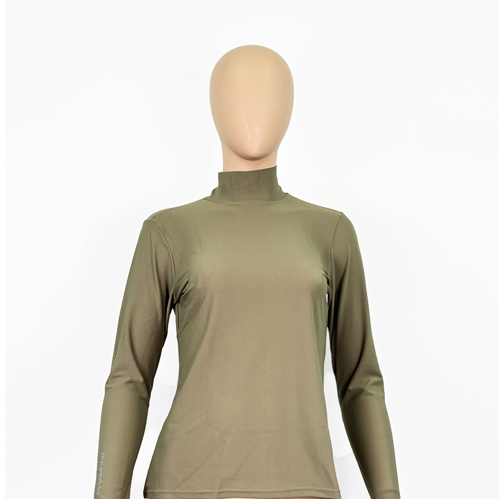 Lady´s High Neck LongSleeve All Mesh T-Shirt MUVAYA