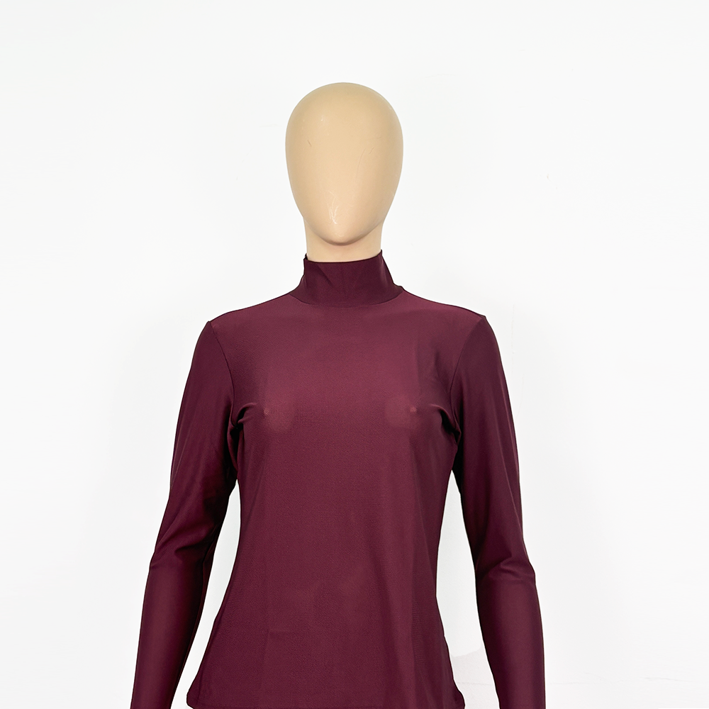 Lady´s High Neck LongSleeve All Mesh T-Shirt MUVAYA