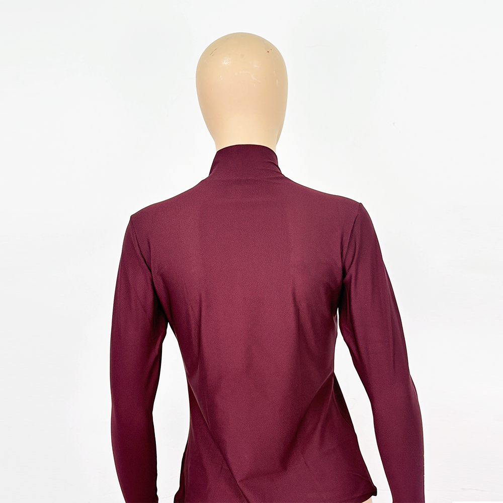 Lady´s High Neck LongSleeve All Mesh T-Shirt MUVAYA