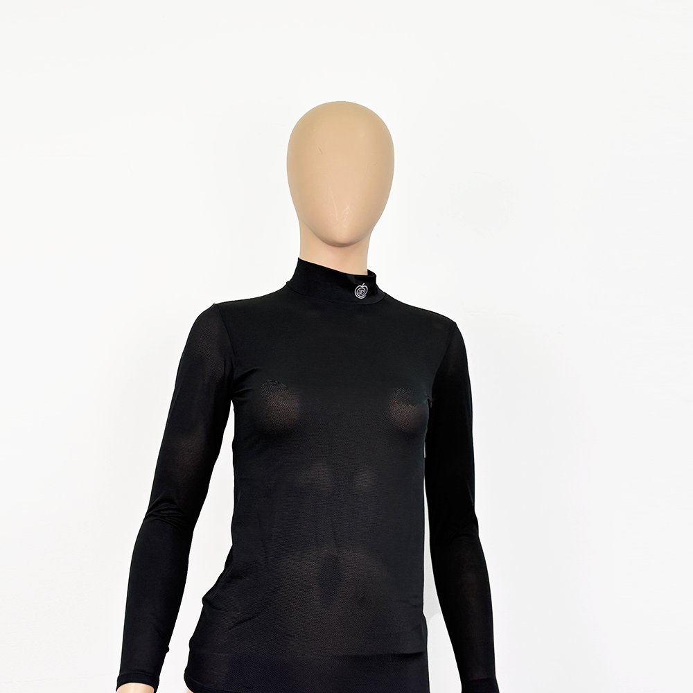 Lady´s High Neck LongSleeve All Mesh T-Shirt MUVAYA