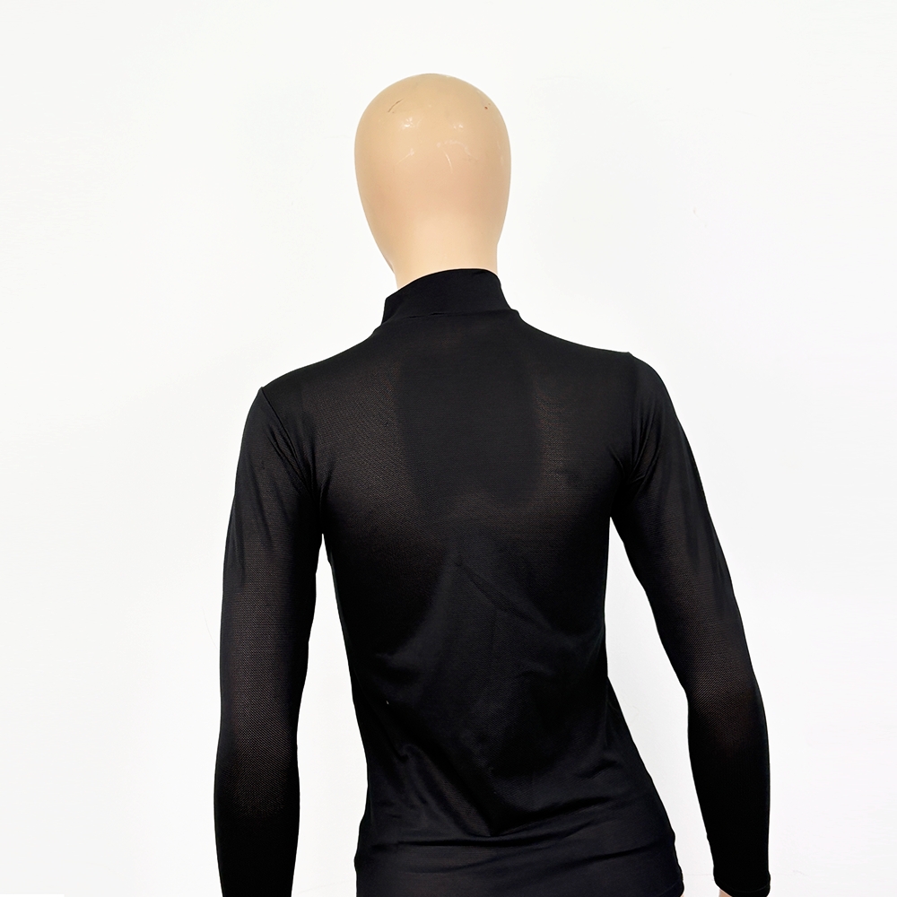 Lady´s High Neck LongSleeve All Mesh T-Shirt MUVAYA