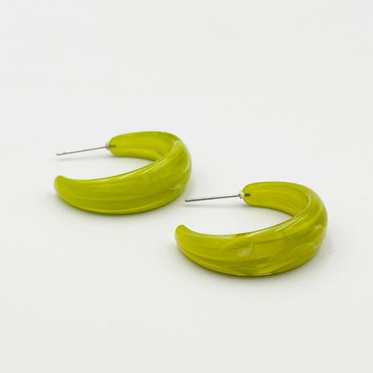 Lime Green Hoop Earrings MUVAYA