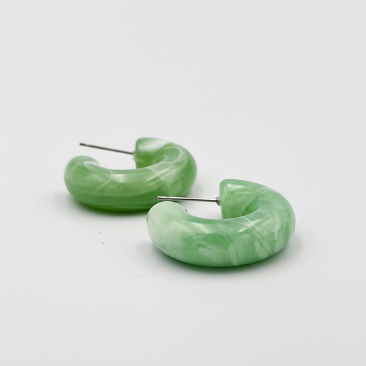Marble Mint Hoop Earrings MUVAYA