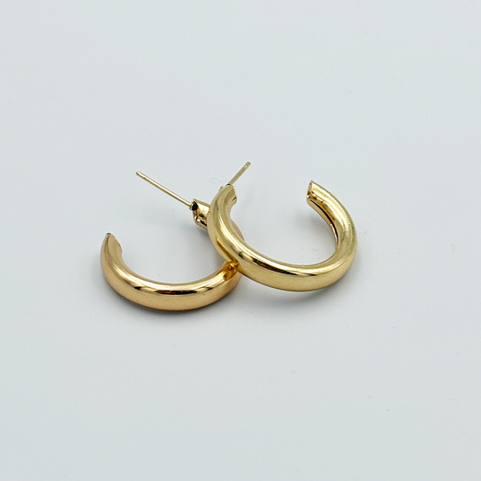 Golden Open Hoop Earrings MUVAYA