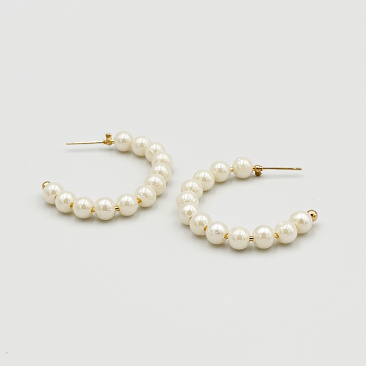 Pearl Hoop Earrings MUVAYA