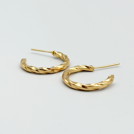 Woven Gold Hoops Earrings MUVAYA