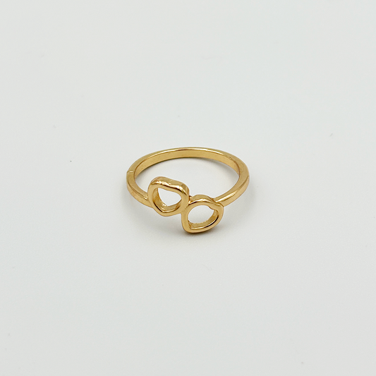 Double Heart Gold Ring MUVAYA