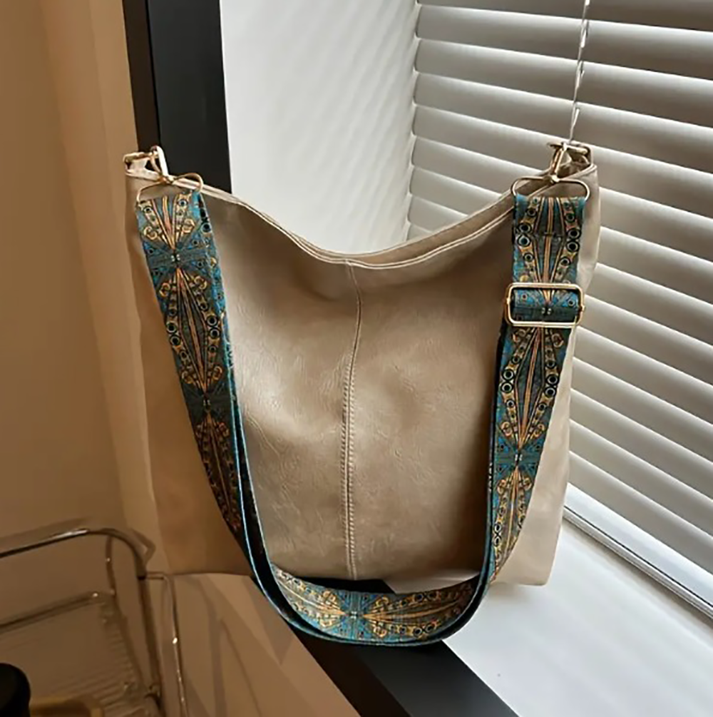 Women's Crossbody Bucket Bag - Beige MUVAYA