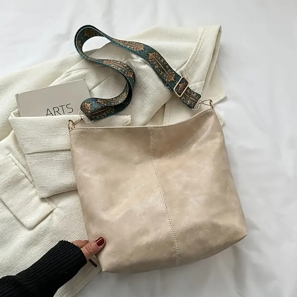 Women's Crossbody Bucket Bag - Beige MUVAYA