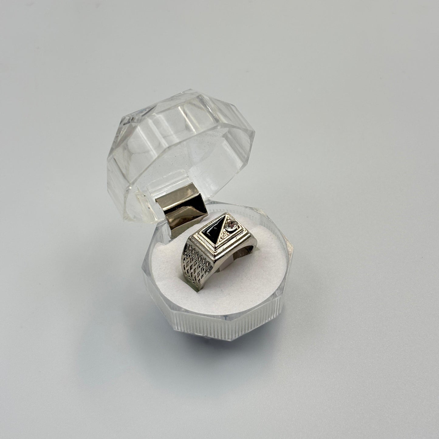 Mixed Retro Punk Black Enamel Square Rings for Men And Women MUVAYA