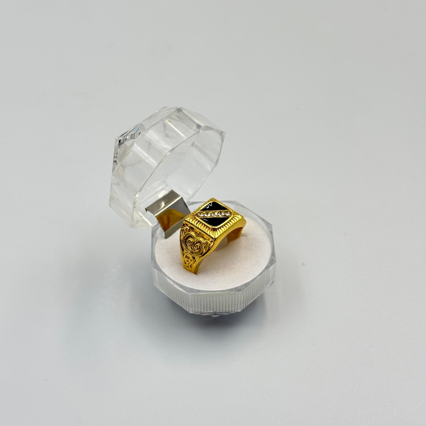 Mixed Retro Punk Black Enamel Square Rings for Men And Women MUVAYA