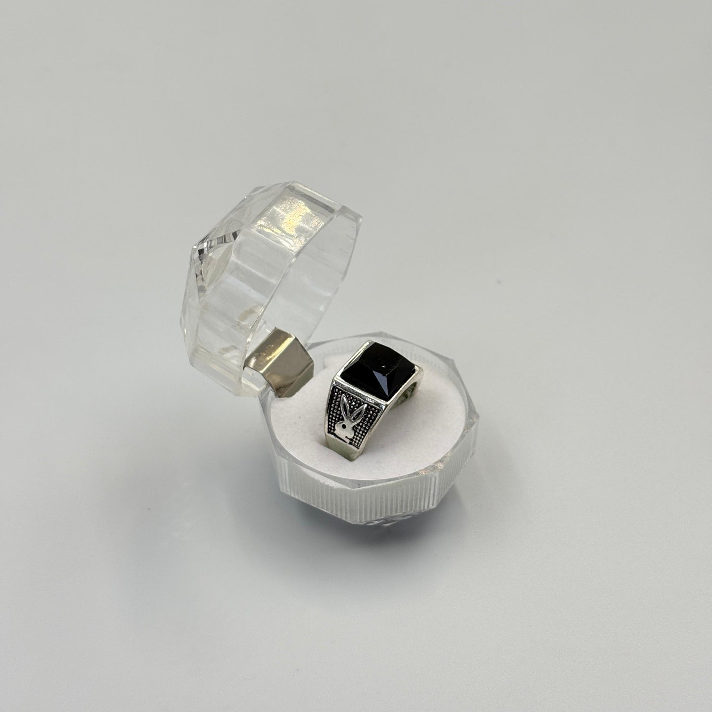 Mixed Retro Punk Black Enamel Square Rings for Men And Women MUVAYA