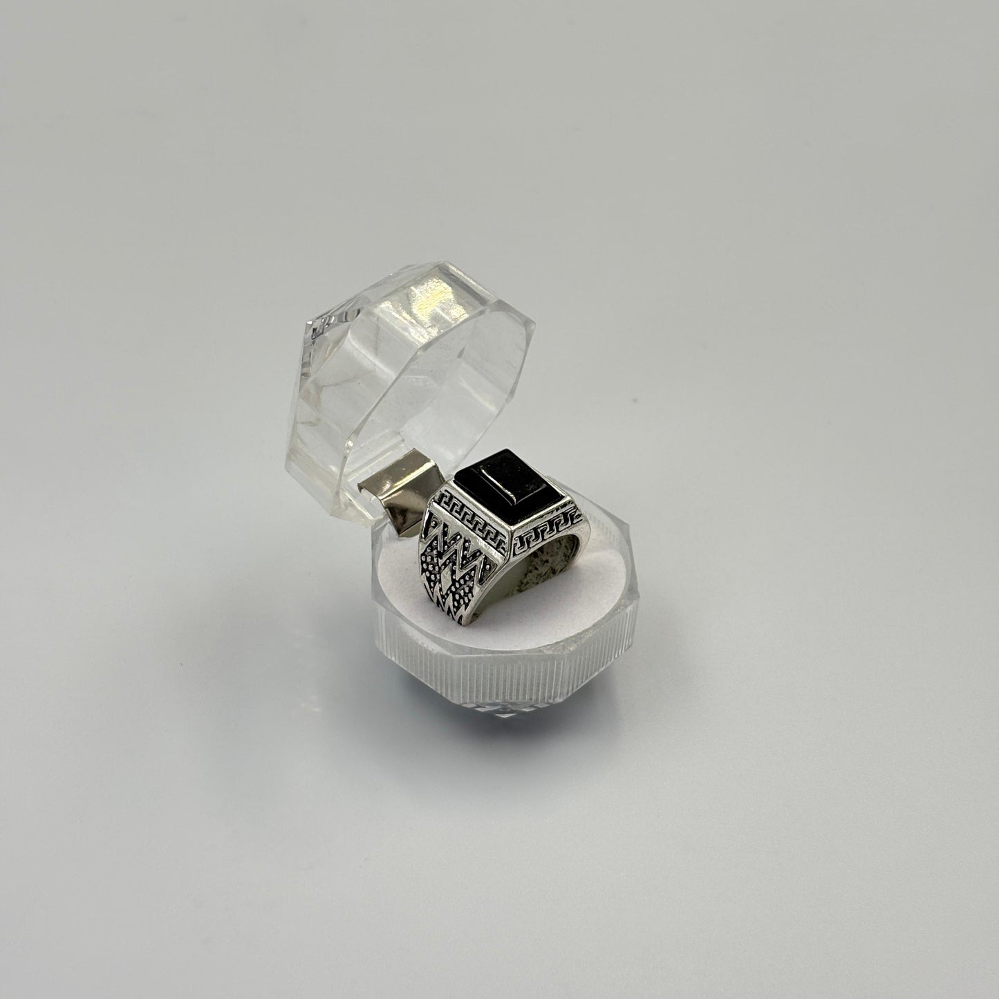 Mixed Retro Punk Black Enamel Square Rings for Men And Women MUVAYA