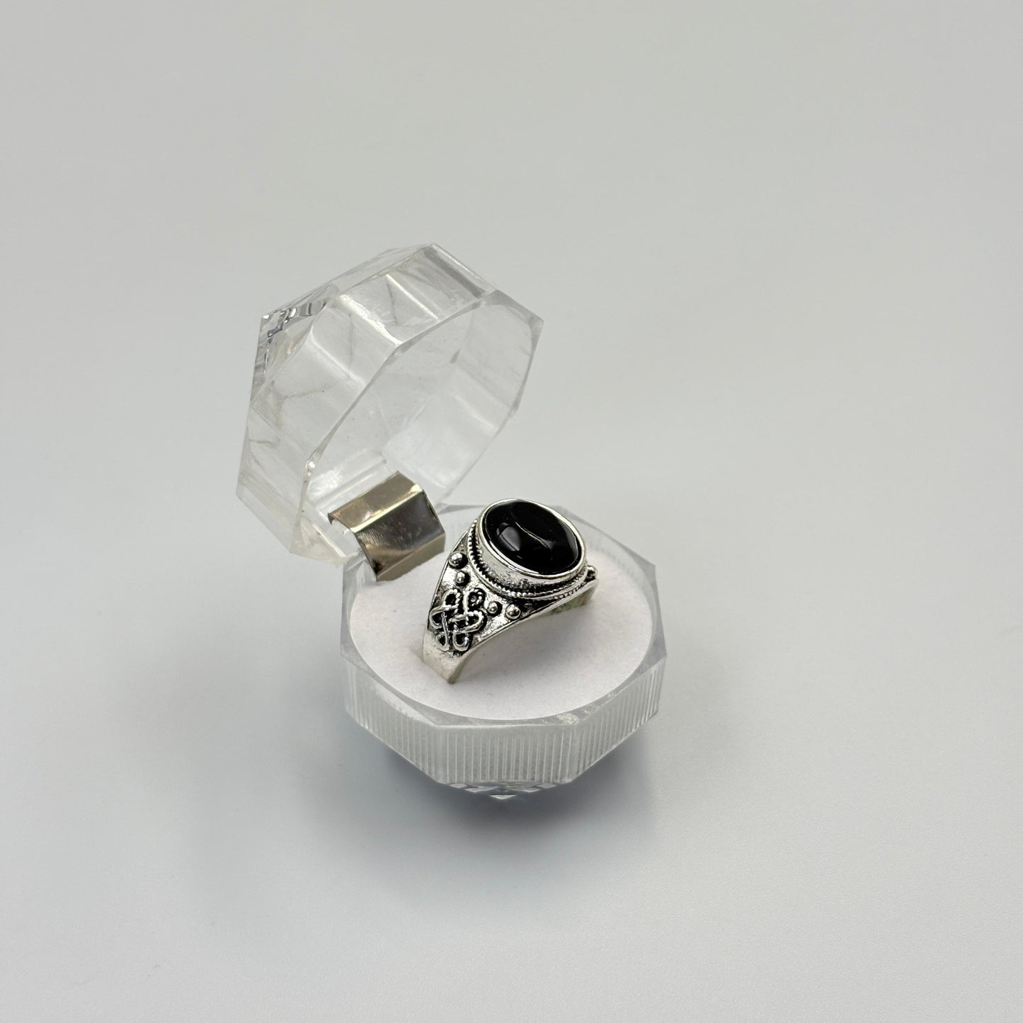Mixed Retro Punk Black Enamel Square Rings for Men And Women MUVAYA