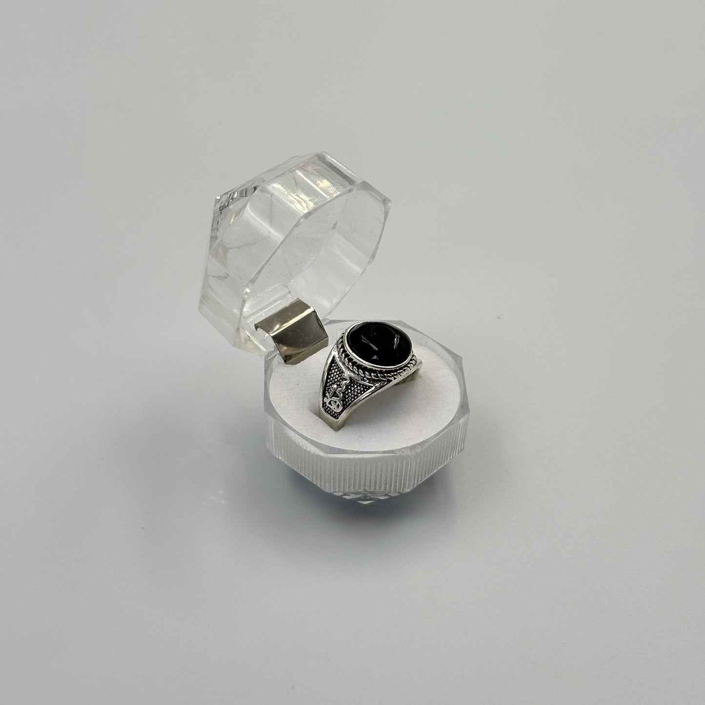 Mixed Retro Punk Black Enamel Square Rings for Men And Women MUVAYA