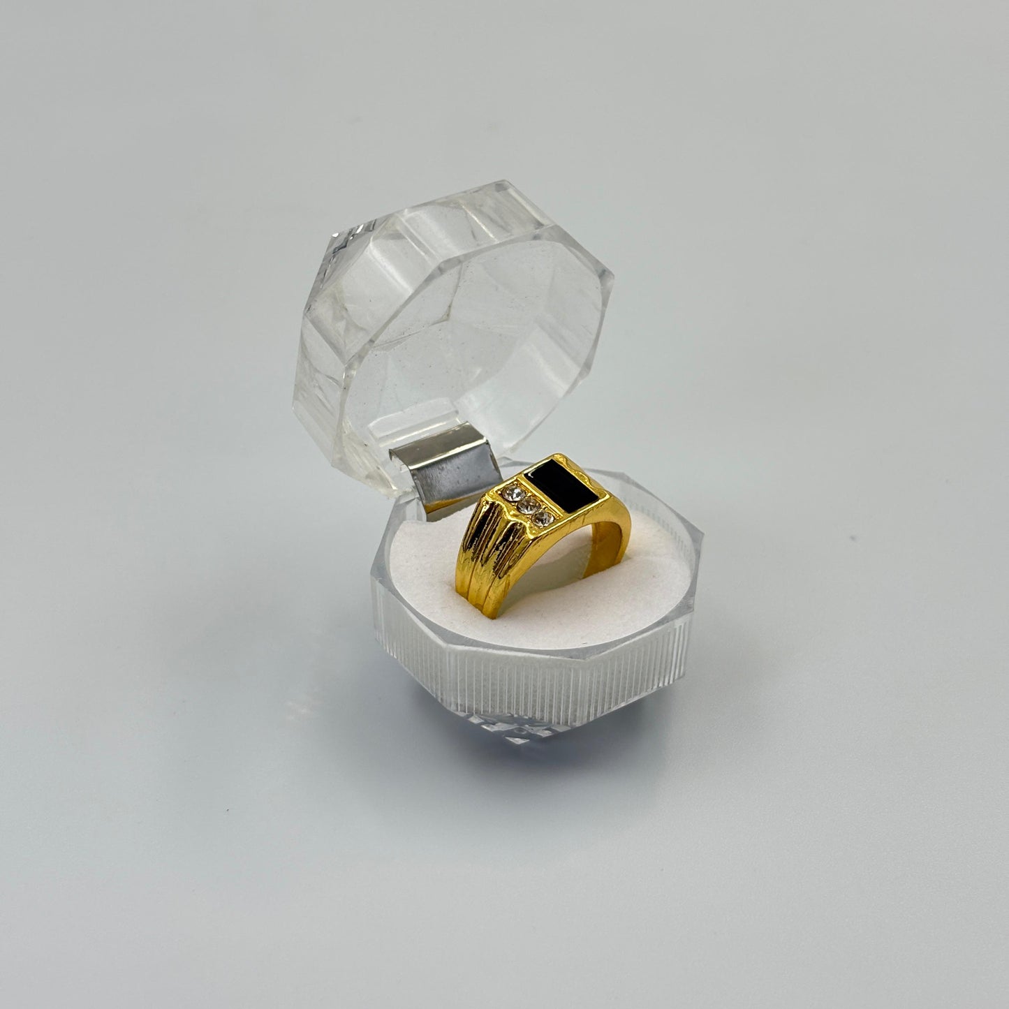Mixed Retro Punk Black Enamel Square Rings for Men And Women MUVAYA